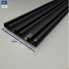 TLT-Trilho Max Triplo - Preto - 6m