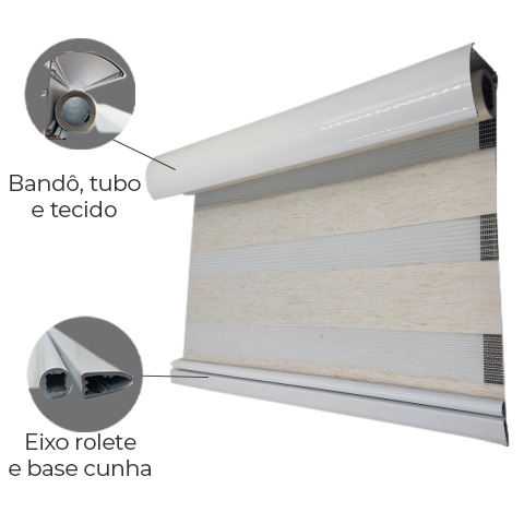Kit Persiana Double Vision com bandô