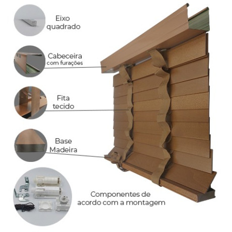Kit Persiana de Madeira