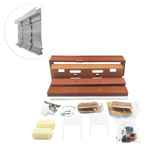 Kit de Persiana Horizontal 50mm Madeira Larg. até 2,40 - Grey