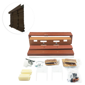 Kit de Persiana Horizontal 50mm Madeira Largura até 1,20 - Madeira - Tabaco
