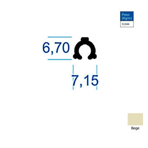 Vareta de Alumínio Romana Bege - 6m - AC227 Vareta de Alumínio Romana Bege - 6m - AC227