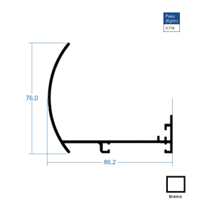 Bandô para Rolo Branco - AC181 - 6,00m Bandô para Rolo Branco - AC181 - 6,00m