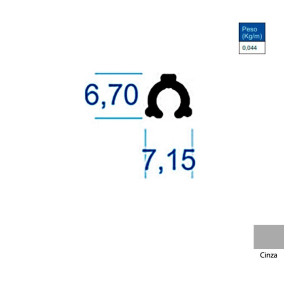 Vareta de Alumínio Romana Cinza - 6m - AC227 Vareta de Alumínio Romana Cinza - 6m - AC227