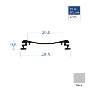 Barra Niveladora Cinza - AC273 - 6,00m