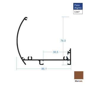 Bandô para Rolo Marrom - AC248 - 6,00m Bandô para Rolo Marrom - AC248 - 6,00m