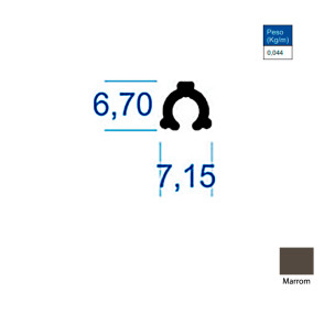 Vareta de Alumínio Romana Marrom - 6m - AC227 Vareta de Alumínio Romana Marrom - 6m - AC227