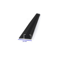 1900-17 - Trilho Espanha Simples - Preto Fosco - 6m 1900-17 - Trilho Espanha Simples - Preto Fosco - 6m