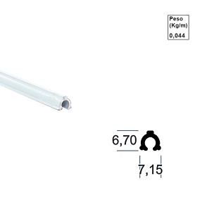 Vareta de Alumínio Romana Branco - 6m - AC227 Vareta de Alumínio Romana Branco - 6m - AC227