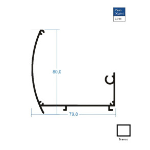 Bandô para Rolo Branco - AC144 - 6,00m Bandô para Rolo Branco - AC144 - 6,00m