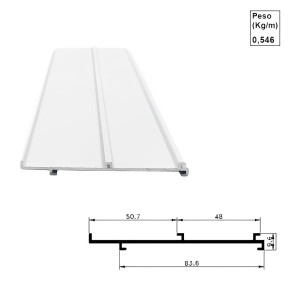 Barra Niveladora Branco - AC493 para Bandô 494 - 6,00m Barra Niveladora Branco - AC493 para Bandô 494 - 6,00m