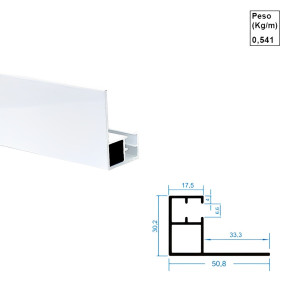 Trilho Persiana de Teto Branco - Ac396 - 6,00m