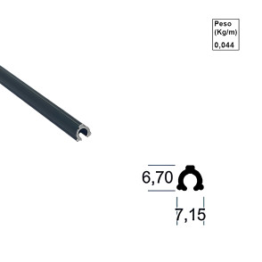 Vareta de Alumínio Romana Preto - 6m - AC227 Vareta de Alumínio Romana Preto - 6m - AC227