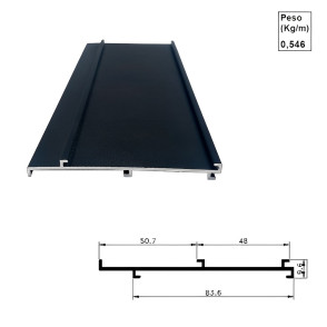 Barra Niveladora Preto - AC493 para Bandô 494 - 6,00m Barra Niveladora Preto - AC493 para Bandô 494 - 6,00m