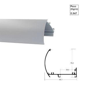 Bandô para Rolo Cinza - AC248 - 6,00m Bandô para Rolo Cinza - AC248 - 6,00m