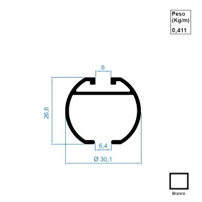 AC393-Tubo 28mm - Branco - 6m AC393-Tubo 28mm - Branco - 6m