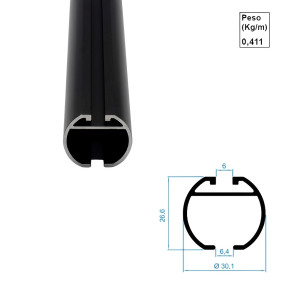 AC393-Tubo 28mm - Preto - 6m AC393-Tubo 28mm - Preto - 6m