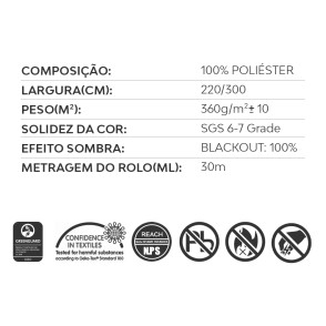 Tecido Rolô Blackout Milano Bege 2,20m