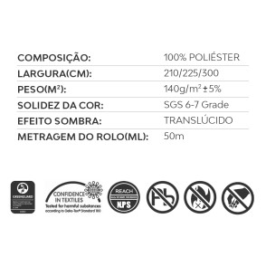 Tecido Zebra Double Vision Milano Amêndoa - 2,25m Tecido Zebra Double Vision Milano Amêndoa - 2,25m