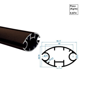 Barra Frontal Oval Marrom - Ac507 - 6,00m