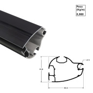 Barra Frontal 260 Toldo - Preto - AC293 - 6,00m Barra Frontal 260 Toldo - Preto - AC293 - 6,00m
