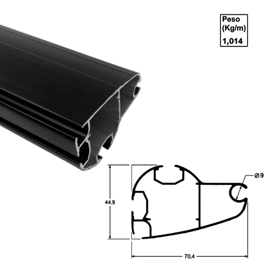 Barra Frontal 270 Toldo - Preto - AC294 - 6,00m