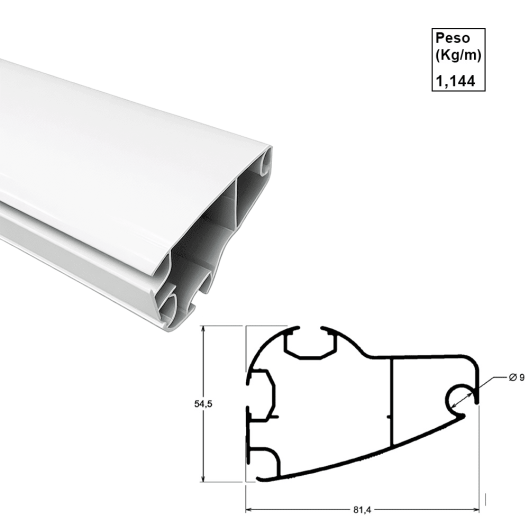 Barra Frontal 280 Toldo - Branco - AC292 - 6,00m